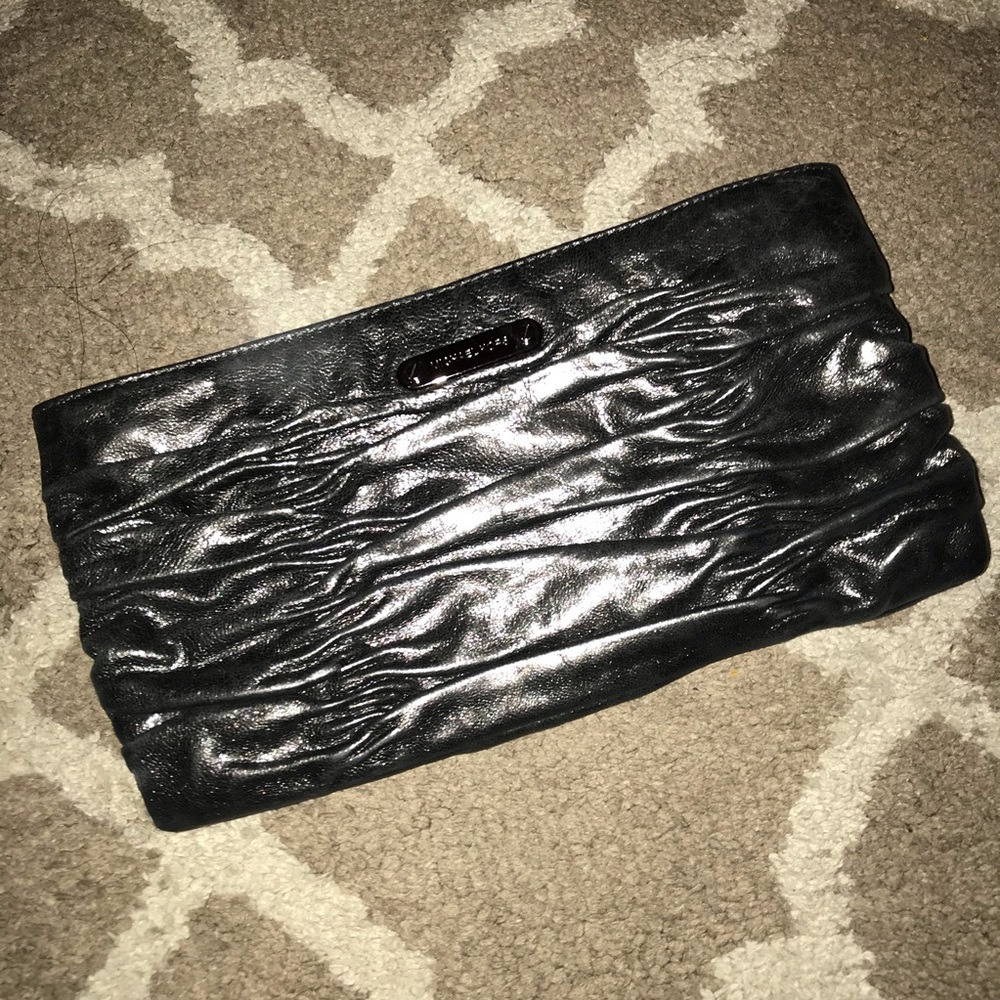 Michael Kors gun metal clutch